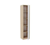 Bibliothèque BODO - Fermée avec 4 étagères - 182x40x35 cm - Blanc-Sonoma
