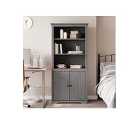 Vidaxl Bibliothèque Bodo Gris 82x40x173 Cm Bois De Pin Massif Gris