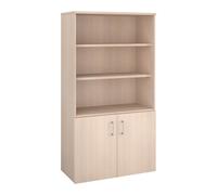 Bibliothèque bois avec portes basses Ecla H 182 x L 100 x P 46 cm finition chêne clair - Bibliothèques - Bruneau