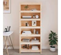 Bibliothèque Bois de pin massif Rangement livres Étagère moderne Unité vidaXL vi