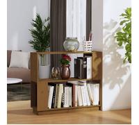 Bibliothèque - Bois massif - Marron miel - 80x25x70 cm - Style Scandinave - Petit meuble complément