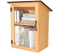 Bibliothèque - Boîte à livres d'extérieur - Double boîte d'échange de littérature gratuite - Petite armoire en bois avec étagère - Pour bricolage, quartier, communauté et écoles