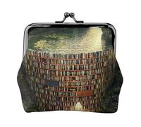 Bibliothèque Bookshelf Book Book Porte-monnaie personnalisé Unisexe Imprimé Portefeuille en cuir microfibre de qualité supérieure avec fermeture à pression