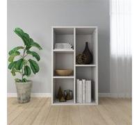 vidaXL Bibliothèque 5 étagères 50x25x80 cm Bois reconstitué Blanc, style moderne