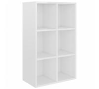 Bibliothèque buffet blanc brillant 66x30x98cm bois d ingénierie