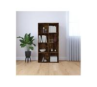 vidaXL Bibliothèque/Buffet Étagère à Livres Meuble de Rangement Salle de Séjour Maison Intérieur Chêne Fumé 66x30x130 cm Bois d'Ingénierie