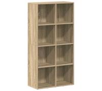 Bibliothèque Buffet en chêne Sonoma 66 x 30 x 130 cm 8 compartiments | Matériau en bois, aspect chêne Sonoma, 8 compartiments, utilisable verticalement ou horizontalement, essuyer avec un chiffon