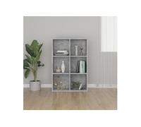 Bibliothèque Buffet gris béton 66x30x98 cm bois d ingénierie