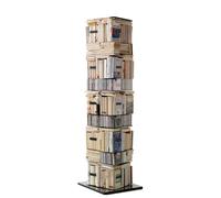 Bibliothèque-building CD/livres Ptolomeo X4 Opinion Ciatti argent, Designer Bruno Rainaldi, 52x197x52 cm