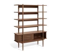 Bibliothèque Carolin en placage de noyer 130 x 169 cm