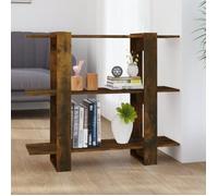 Bibliothèque - Chêne fumé - 100x30x87 cm - Meuble de salon - Style classique - Séparateur de pièce