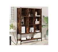 vidaXL Bibliothèque, Armoire à Livres avec 9 Compartiments, Étagère à Livres avec Rangement Salon Bureau, Chêne Fumé Bois d'Ingénierie