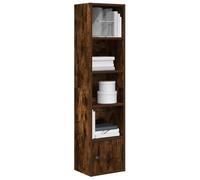 Bibliothèque Chêne fumé 31 x 24 x 127 cm en matériau bois robuste Organiseur polyvalent pour livres, fichiers et décoration, flexible, avec compartiment de porte