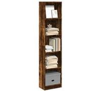 vidaXL Bibliothèque chêne fumé 40×24×176 cm – bois d'ingénierie, étagère à livres