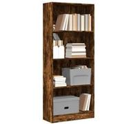 vidaXL Bibliothèque chêne fumé 60x24x143 cm – Bois d'ingénierie, étagère à livres