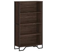 Bibliothèque chêne Marron 80x31x137,5 cm Bois d'ingénierie 4 Compartiments | 4 compartiments ouverts, pieds en métal, fixation murale fournie, dessus stable, surface lisse