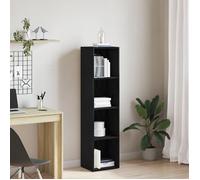 Bibliothèque - Chêne noir - 4 étagères - 36x30x143 cm - Finition mat