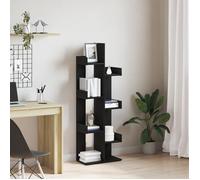 vidaXL Bibliothèque rectangulaire Chêne Noir 48×25,5×140 cm Bois d'ingénierie Moderne Gain de place