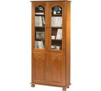 Bibliothèque Chêne Rustique 4 Portes 6 Niches L 82.4 H 182.2 P 33 cm - L 82.4 x l 33 x H 182.2 cm marron G