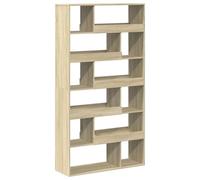 Bibliothèque chêne Sonoma 100 x 33 x 187,5 cm en aggloméré avec 12 | 12 compartiments, panneaux de particules résistants à l'humidité, séparateur de pièce, facile à nettoyer, assemblage requis