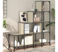 Vidaxl Bibliothèque Chêne Sonoma 122x30x132cm Bois Ingénierie Et Métal Multicolore