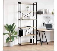 Bibliothèque chêne sonoma 80 x 30 x 188 cm - style industriel, structure croisée, pieds réglables
