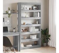 Bibliothèque/Classeur vidaXL Noir Chêne 100x30x198 cm en bois d'ingénierie