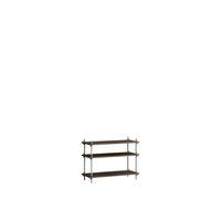Bibliothèque Classique Shelving, Modèle Bas, Chêne Fumé/acier Inoxydable