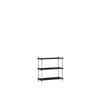Bibliothèque Classique Shelving, Noir et Acier Inoxydable