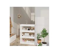 vidaXL Bibliothèque/Cloison Blanc 80x30x103 cm Bois d'ingénierie811700 Blanc G