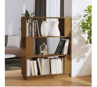 Bibliothèque/Cloison en bois massif marron miel 80x25x101 cm - VIDAXL