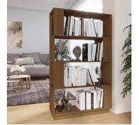 vidaXL Bibliothèque/Cloison Marron miel – Bois massif 80x25x132 cm