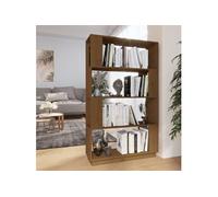 vidaXL Bibliothèque/Cloison Marron miel – Bois massif 80x25x132 cm