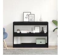 Bibliothèque - Cloison Noir - 100x30x72 cm - 2 étagères - Bois d'ingénierie