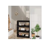 Bibliothèque Cloison Noir 80x30x103 cm Bois d ingénierie