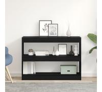 Bibliothèque - Cloison Noir - 100x30x72 cm - 2 étagères - Bois d'ingénierie