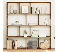 Bibliothèque - COCO - Étagère pour livres - bois d'ingénierie - chêne artisanal - 12 compartiments ouverts - 132 x 29 x 141 5 cm(878