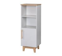 Bibliothèque colonne 1 porte 2 niches caro gris clair / chêne doré TU