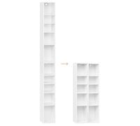 Bibliothèque Colonne - WOLTU Étagères Cubiques - Haute et Étroite à 10 Compartiments - Blanc W0ATT0850