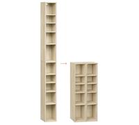 Bibliothèque Colonne - WOLTU Étagères Cubiques - Haute et Étroite à 10 Compartiments - Chêne Clair W0ATT0851