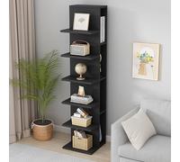 Bibliothèque compacte à colonnes - Étagère de rangement moderne pour la maison et le bureau, étagères élégantes pour petits espaces, noir, 150 cm, idéale pour organiser des livres et la décoration