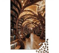 Bibliothèque Couloir voûté Puzzle 1000 Pièces Papier pour Adultes Décor de Livres Jeu de Puzzle 1000 Pièces Relaxation Famille 70x50cm/1000pcs