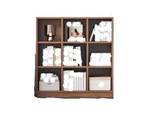 Bibliothèque créative à plusieurs grilles en bois nordique, meuble simple, organiseur de livres de ménage, étagère de rangement moderne (marron, XXX-L)