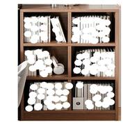 Bibliothèque créative à plusieurs grilles en bois nordique, meuble simple, organiseur de livres de ménage, étagère de rangement moderne (marron, taille XL)