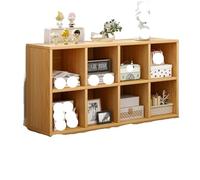 Bibliothèque créative à plusieurs grilles en bois nordique, meuble simple, organiseur de livres de ménage, étagère de rangement moderne (orange, L)