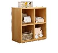 Bibliothèque créative à plusieurs grilles en bois nordique, meubles simples, organisateur de livres, étagère de rangement moderne (orange, S)