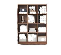 Bibliothèque créative à plusieurs grilles en bois nordique, meubles simples, organiseur de livres, étagère de rangement moderne (marron, XXXX-L)
