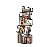 Bibliothèque créative, bibliothèque irrégulière sur Pied, Support de Rangement de Livres, adaptée au Stockage de Livres, de Jouets et de Plantes en Pot à la Maison(Black,5-Tier 141.5cm)