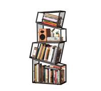 Bibliothèque créative, bibliothèque irrégulière sur Pied, Support de Rangement de Livres, adaptée au Stockage de Livres, de Jouets et de Plantes en Pot à la Maison(Black,4-Tier 119cm)