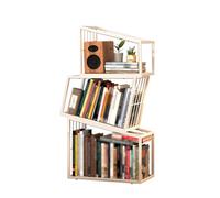 Bibliothèque créative, bibliothèque irrégulière sur Pied, Support de Rangement de Livres, adaptée au Stockage de Livres, de Jouets et de Plantes en Pot à la Maison(White,3-Tier 100cm)
